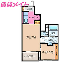 三重県鈴鹿市安塚町（賃貸アパート2K・1階・30.85㎡） その2