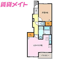近鉄鈴鹿線 鈴鹿市駅 徒歩14分の賃貸アパート 1階1LDKの間取り
