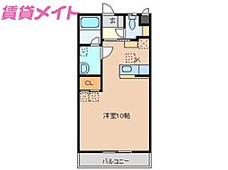 近鉄鈴鹿線 平田町駅 徒歩30分の賃貸マンション 3階ワンルームの間取り