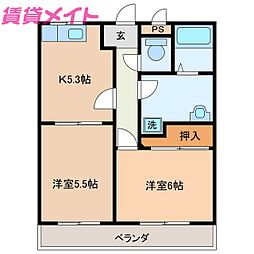 プロスペール 2Kの間取図画像