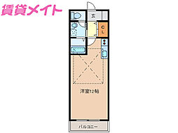ルアロロサエ ワンルームの間取図画像