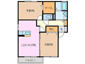 シェーン 101 ｜ 三重県亀山市阿野田町（賃貸アパート2LDK・1階・55.44㎡） その2