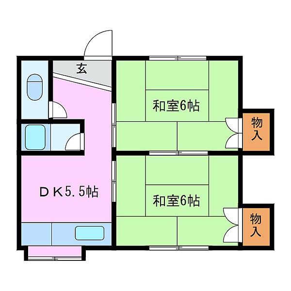 森アパート 4｜三重県鈴鹿市住吉１丁目(賃貸アパート2DK・2階・40.00㎡)の写真 その2