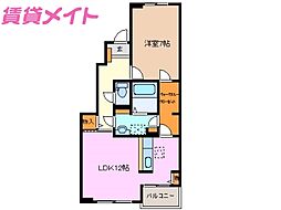 ラッフィナート 1階1LDKの間取り