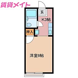 エポックエゲ5 1Kの間取図画像