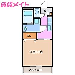 道伯ゴールドヒルズグッドスリー 1Kの間取図画像