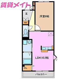 道伯ゴールドヒルズグッドスリー 1LDKの間取図画像