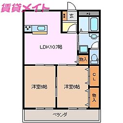 グランド・ヒル・21 2LDKの間取図画像