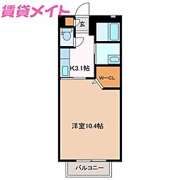 シャトーシュヴァリエ 1Kの間取図画像