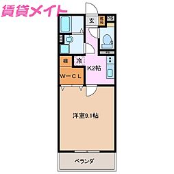 プチフォレストのぼの 1Kの間取図画像