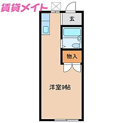 ポポラーレ鈴鹿 ワンルームの間取図画像