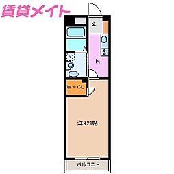 GRANDUKESUZUKA 1Kの間取図画像