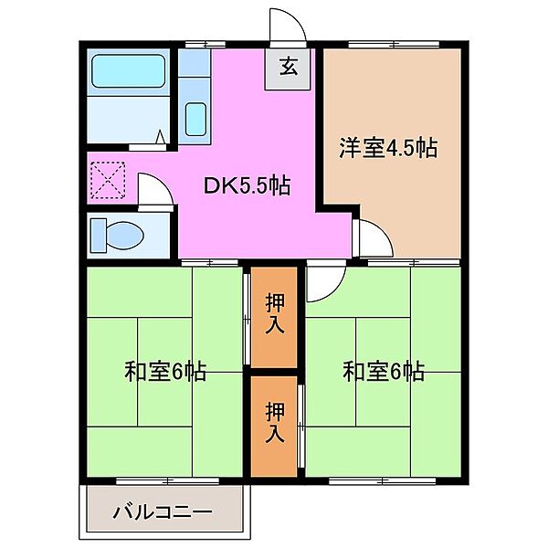 ファミーユ新町 C｜三重県津市新町２丁目(賃貸アパート3DK・1階・47.00㎡)の写真 その2