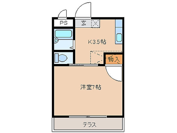 ドリーム　2 109｜三重県津市江戸橋２丁目(賃貸アパート1K・1階・22.68㎡)の写真 その2