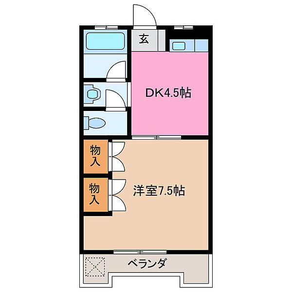 町屋ライフ　B 511｜三重県津市栗真町屋町(賃貸マンション1DK・5階・28.80㎡)の写真 その2