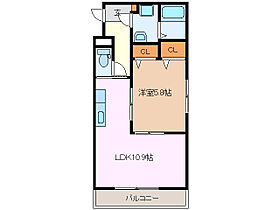 カムズエイト 2A ｜ 三重県津市末広町（賃貸アパート1LDK・2階・40.68㎡） その2