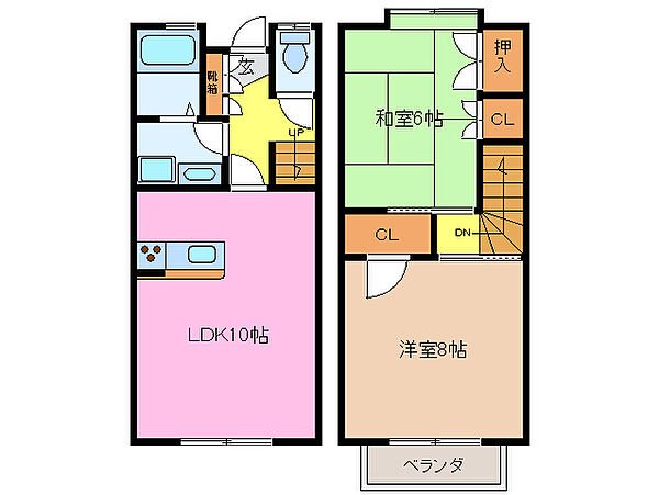 ハイツＪＴ　B棟 2｜三重県津市半田(賃貸テラスハウス2LDK・1階・55.00㎡)の写真 その2