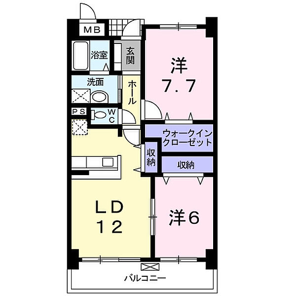 ラ・パストラーレ 202｜三重県津市江戸橋２丁目(賃貸マンション2LDK・2階・61.03㎡)の写真 その2