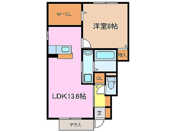 ライプン 102｜三重県津市垂水(賃貸アパート1LDK・1階・53.61㎡)の写真 その2