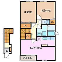 ルピナス　Ａ棟 202 ｜ 三重県津市神納町（賃貸アパート2LDK・2階・63.49㎡） その2