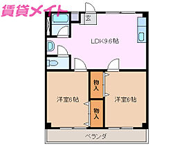 三重県津市上浜町1丁目（賃貸マンション2LDK・4階・45.36㎡） その2