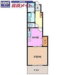 れじでんすなぎさ通り二号館 1DKの間取図画像