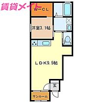 三重県津市海岸町（賃貸アパート1LDK・1階・33.05㎡） その2