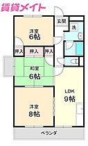 三重県津市栗真町屋町（賃貸マンション3LDK・3階・63.60㎡） その2