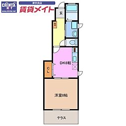 れじでんすなぎさ通り二号館 1DKの間取図画像
