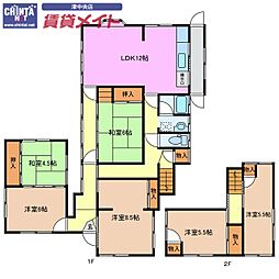 志登茂園一戸建て 1階5SLDKの間取り