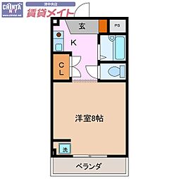 エクセルコートV 3階ワンルームの間取り