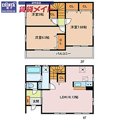 リーブルファイン河芸　5号棟 1階3LDKの間取り