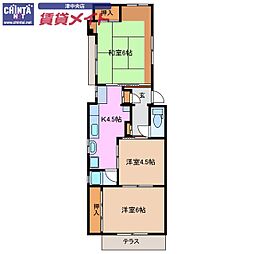 光荘 3Kの間取図画像