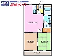 サンライズ21 2LDKの間取図画像