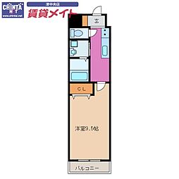 ブロッサムガーデン利平治 1Kの間取図画像