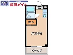 コーポアポロ ワンルームの間取図画像