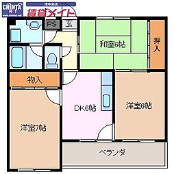 リベール 3DKの間取図画像