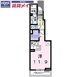 アドバンスツー1 ワンルームの間取図画像