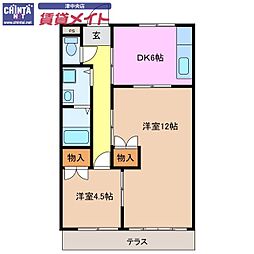 ハナトピア 2DKの間取図画像