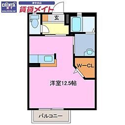ボートハウス ワンルームの間取図画像