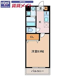 Scarletz 1Kの間取図画像