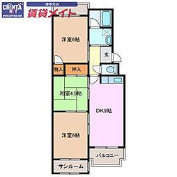臼井マンション 3DKの間取図画像