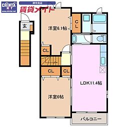 フェリーチェ 2LDKの間取図画像