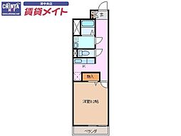 ラフィネ上浜 1Kの間取図画像
