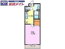 サクラーレ 1Kの間取図画像
