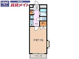 マンションアミーアミー 1Kの間取図画像
