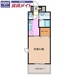ファーストステージU 1Kの間取図画像