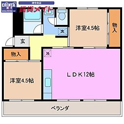 メゾンシエロ 2LDKの間取図画像