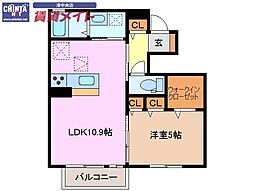 グランヴェルジュ 1LDKの間取図画像