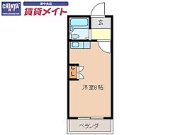 レスポール大谷 ワンルームの間取図画像